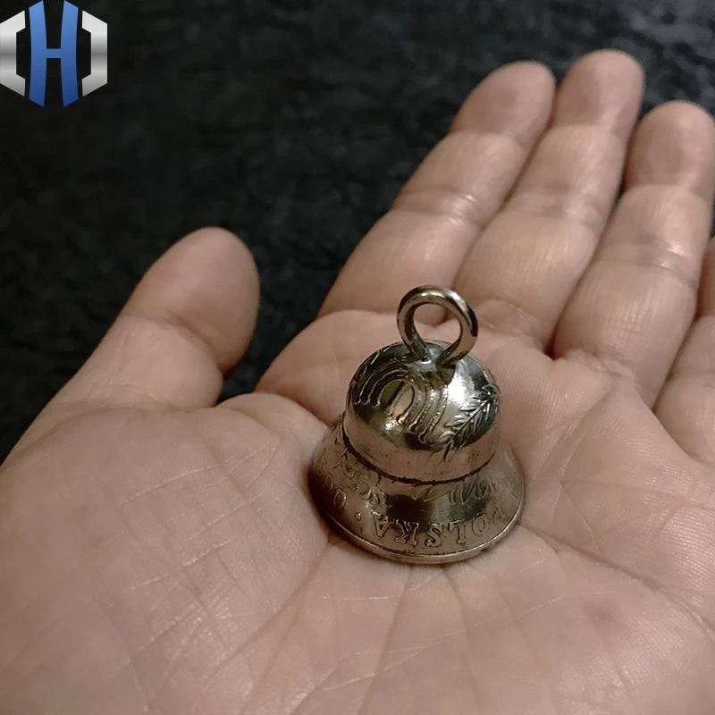 Винтажный ручной работы иностранный blessding монета колокольчик брелок для ключей подвеска EDC