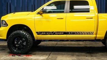 

For 1Set/2pcs Side Stripe Decal Sticker Kit Dodge Ram Door stripes 2009-2017 beast mode custom Car styling