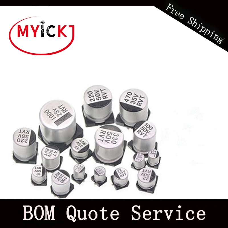 400Pcs 1uF~1000uF 6.3V-50V 24Value SMD Aluminum Electrolytic Capacitors Assortment Kit + Box | Освещение