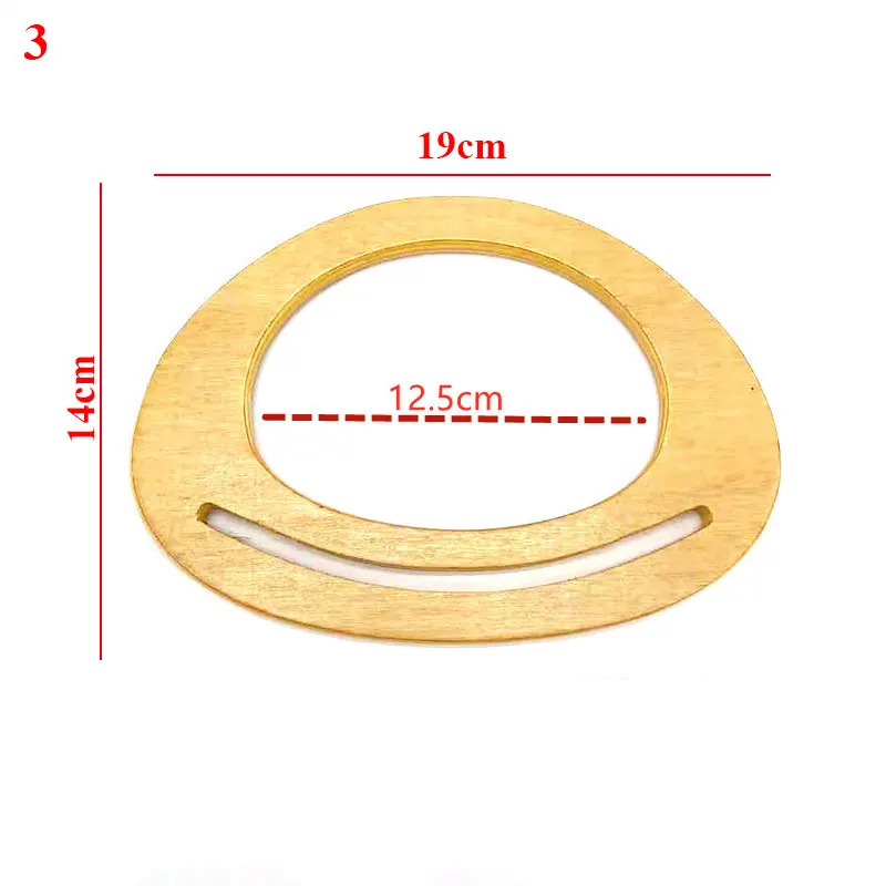 DIY Classic Wood Straps 1Pc Square D Shape Wooden Bag Handle Decorative Bags Accessories Handbag Tote Replacement Making Tool
