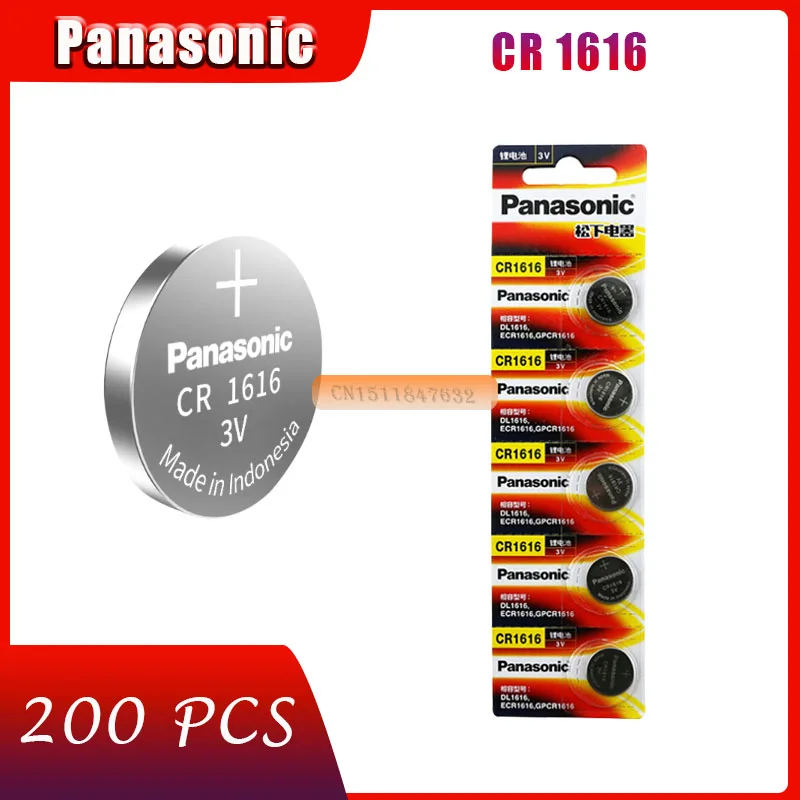 

200 x Panasonic CR1616 Button Cell Coin Batteries CR1616 Car Remote Control Electric Alarm 3V Lithium Battery