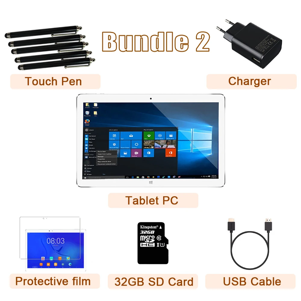 Комплект 2 Teclast M30 Phablet 10,1 дюймов планшет android 4G Телефонный звонок Google Play market 3G ram 64 rom 1920*1200 ips Full HD планшеты - Комплект: Комплект 2