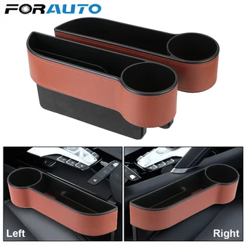 

Leather Car Seat Gap Storage Box Universal Seat Gap Slit Box With Charging Hole Phone Bottle Keys Holder Box Car Organizer