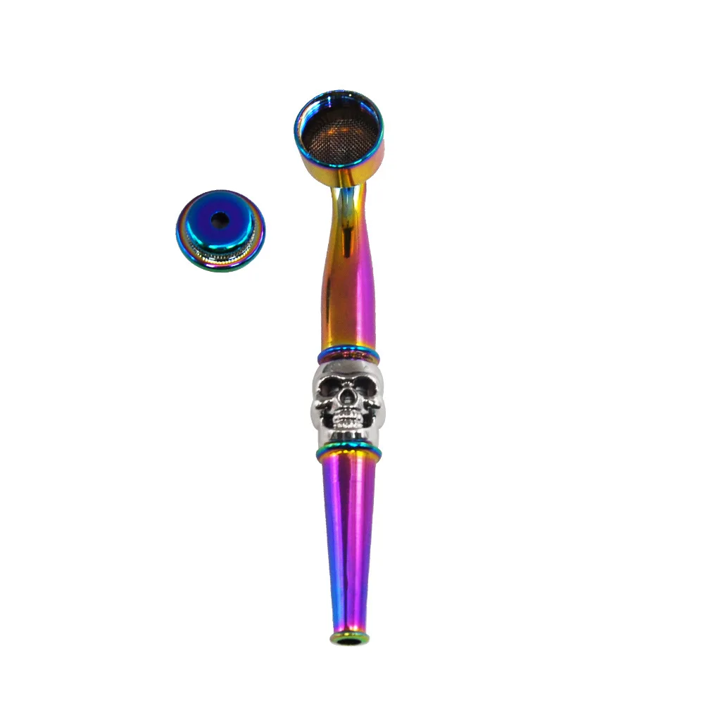 Skull Metal Smoking Pipe Tobacco Pipe mini Smoking Accessories Aluminium Alloy Cigarette Holder Men's Gift