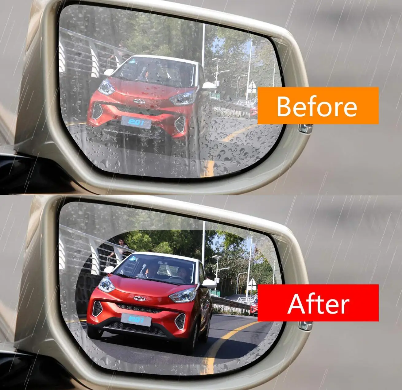 2Pcs car rearview mirror protective film anti-fog window clear rainproof rearview mirror protection soft film auto parts