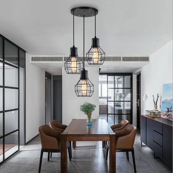 

Loft retro industrial wind lighting American restaurant bar small chandelier wrought iron clothing shop cafe decoration lamp