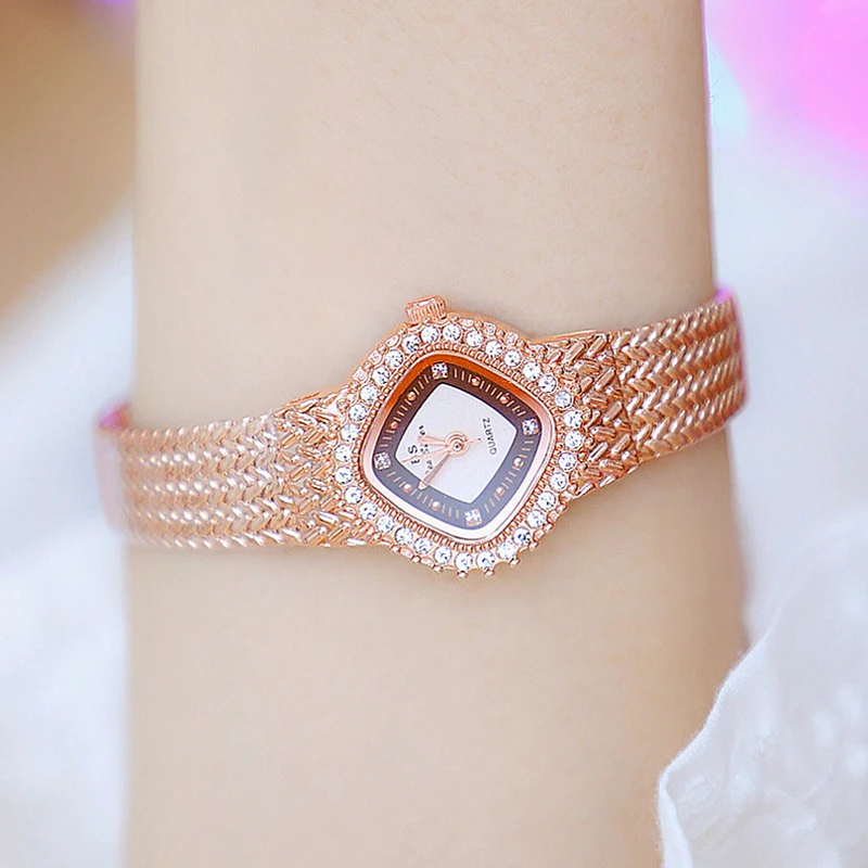 Women Watch Famous Luxury Brands Crystal Diamond Stainless Steel Small Ladies Watches for Woman Wristwatch Montre Femme 2022