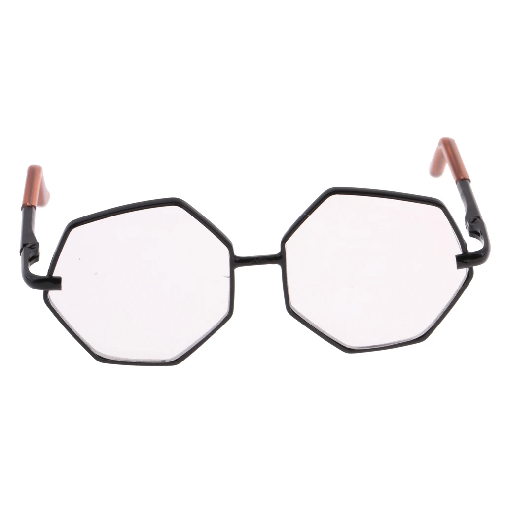 Doll Accessories Metal Frame Hexagon Glasses Sunglasses for 12inch Blythe Dolls Transparent
