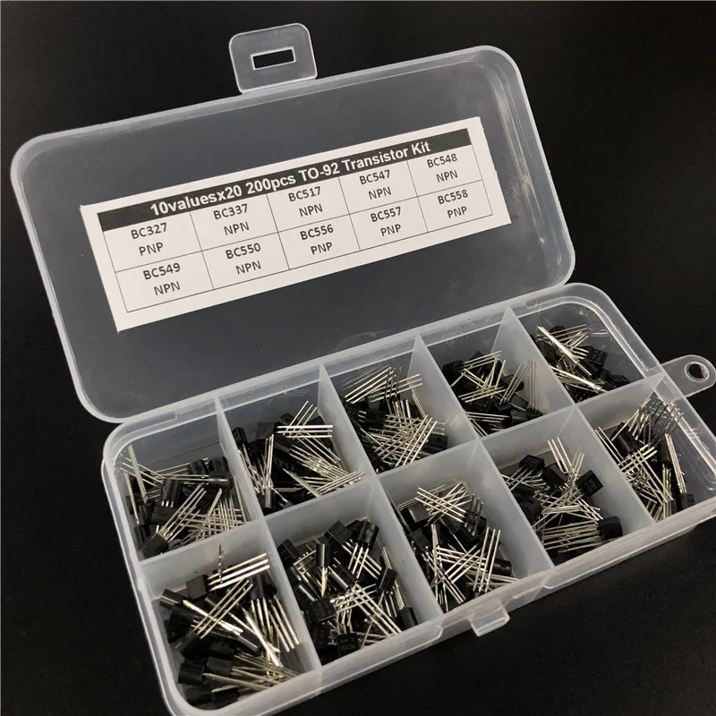 10Values x20 200pcs TO-92 Transistor Assortment Assorted Kit BC327 BC337 BC517 BC547 BC548 BC549 BC550 BC556 BC557 BC558