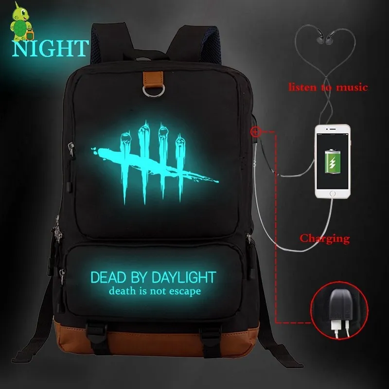 Dead By Daylight USB Charge Backpack Women Men Multifunction Laptop Backpack School Bags for Teenager Large Backpack Travel Bags