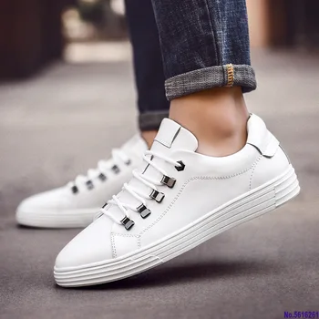 

Shallow Men PU Casual Shoes Fashion Leisure Lace-Up Flat Vulcanize Shoes Low Cut Sewing Spring Autumm Breathable Boys Sneakers