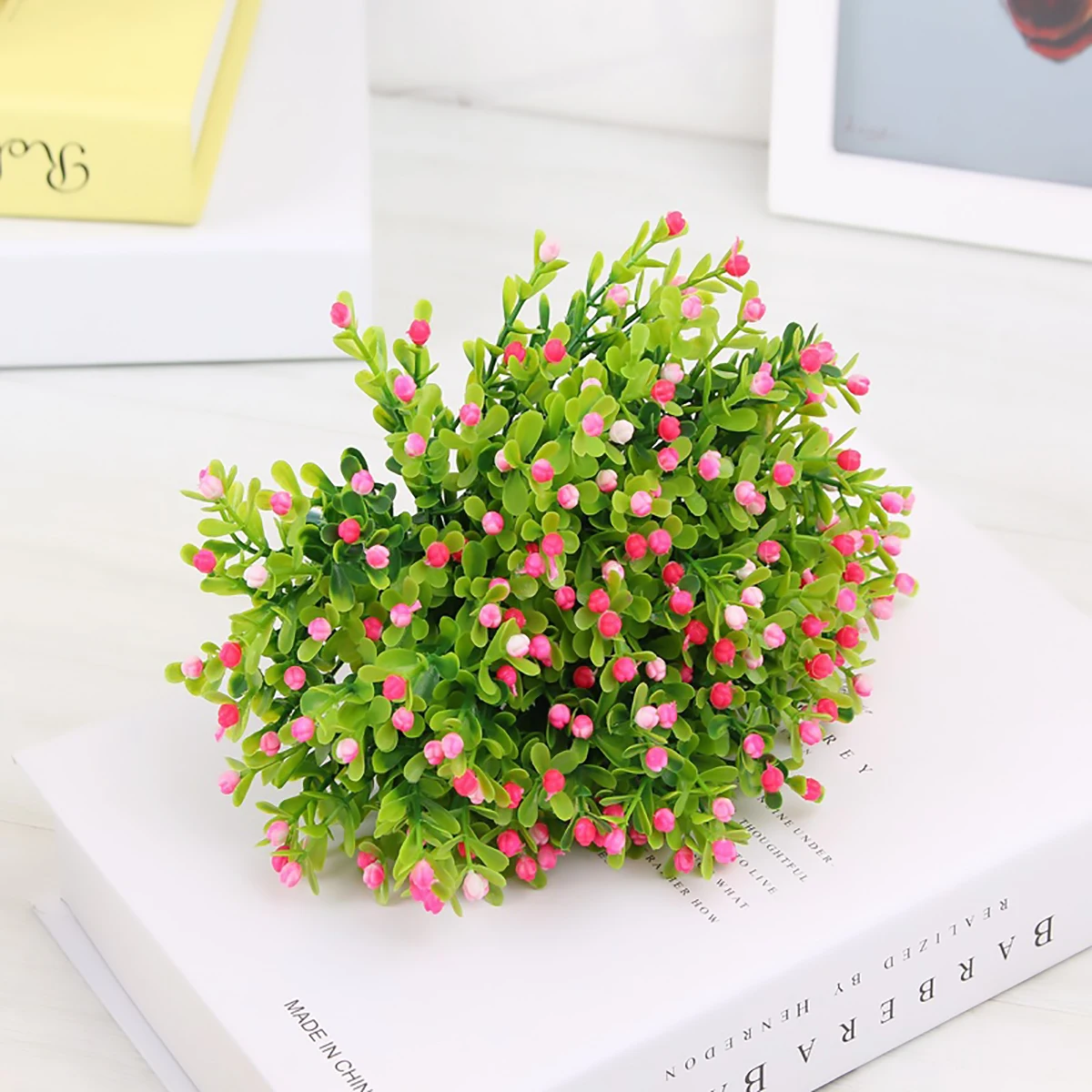 

10pcs Simulation Milan Artificial Flower Party Decoration Wedding Fake Flowers Home Decor Potted Decorative Artificial Plants
