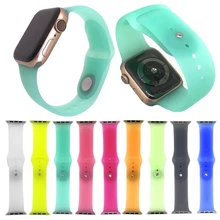 Мягкий силиконовый прозрачный спортивный ремешок для Apple Watch Band 42/38 мм Браслет Замена ремешка ремешок для iwatch series 4/3/2/1 44/40 мм