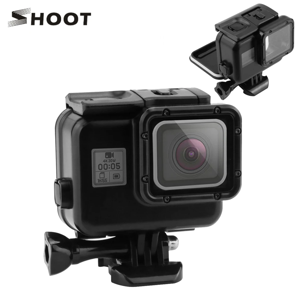 SHOOT 45m Подводный Водонепроницаемый чехол для GoPro Hero 7 6 5 Черный Защитный чехол для дайвинга крепление для корпуса для Go Pro аксессуар