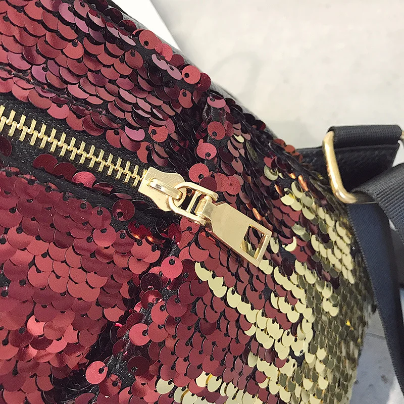 

Bag Women's 2019 New Style Sequin Backpack Europe And America Girly Style Versitile Fashion Backpack Casual Travel Outdoor Bag