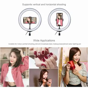 

10.2 inch 26cm LED Ring Vlogging Video Light Live Broadcast Kits +1.1m Tripod Mount for Video Photography LED Camera Light Ring