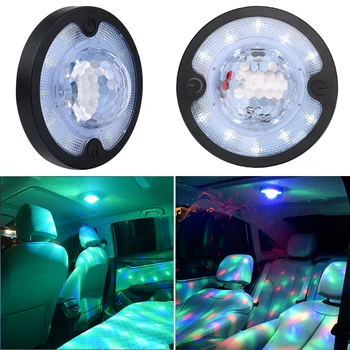 

Roof Magnet Ceiling Lamp Voice Control Rhythm Atmosphere Light LED Car Interior Reading Light Disco Magic Stage Effect Light