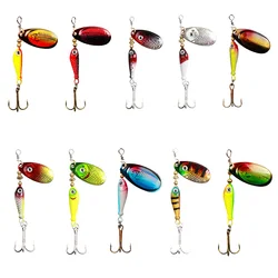 10Pcs Fishing Spinner Bait 7cm 9g Metal Baits Treble Hook A Artificial Fish Wobbler Feeder Fishing Tackle Accessories