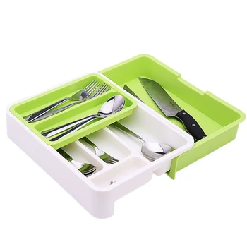 

Drawer storage box Cutlery Storage Box Telescopic Function Compartmental Design Fress Adjustable Removable Kitchen Tools