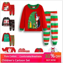 Pyjama à manches longues pour garçons et filles, ensemble de vêtements de nuit, de noël, de printemps et d'automne