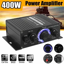 AK170 Hifi 12V Car Amplifier Home Stereo Subwoofer Amplifier Sound Speaker LED Display digital audio processor Auto Music Player