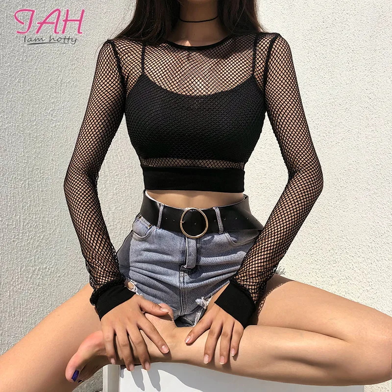 fishnet long top