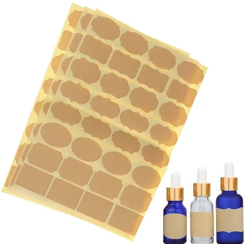 

96pcs/3 Sheets Kraft Paper Labels Sticker Essential Oil Perfume Essence Lotion Cosmetic Cream Bottle Kraft Label Stickers