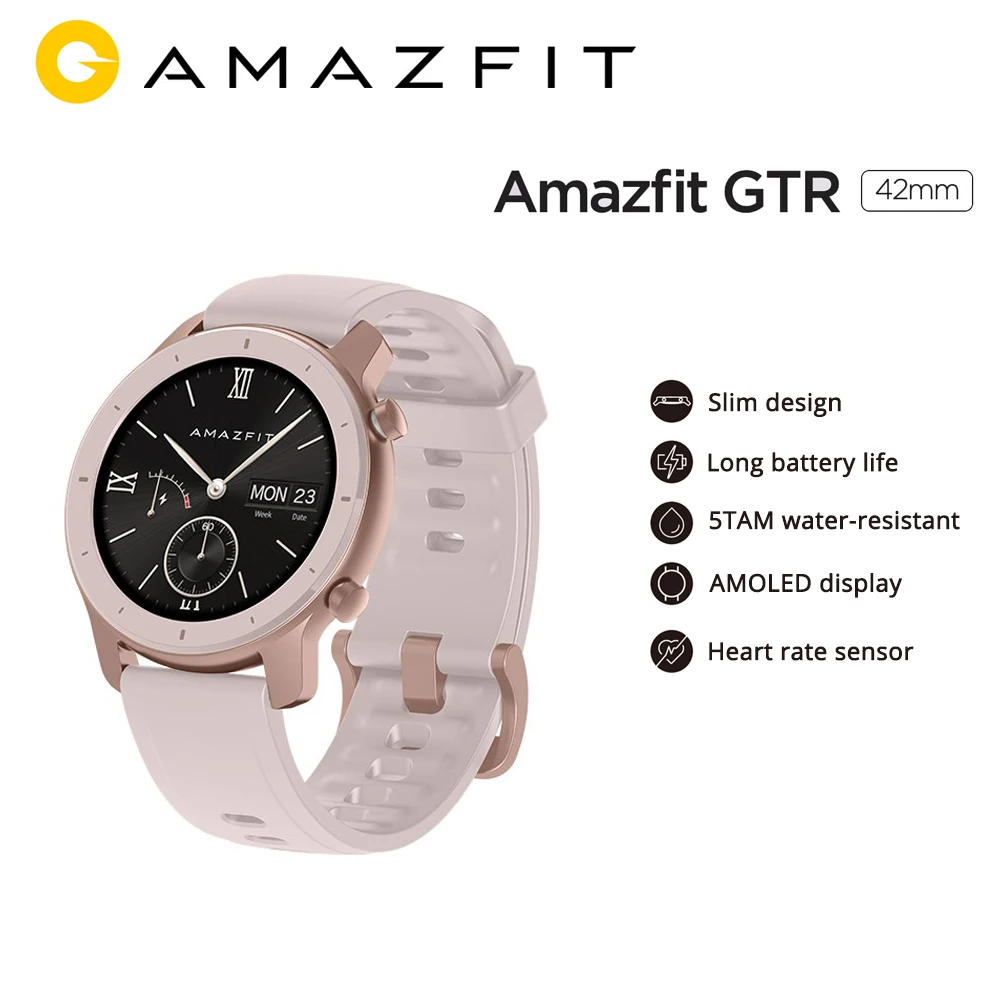 

[In Stock]Global Version AMAZFIT GTR 42mm Smartwatch 5ATM Waterproof GPS GLONASS Bluetooth Heart Rate Monitor Smart Watch