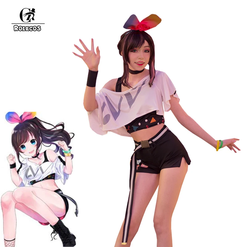 ROLECOS Kizuna AI костюм для косплея Vtuber Hello World First Anniversary костюмы A.I.Channel наряд Униформа