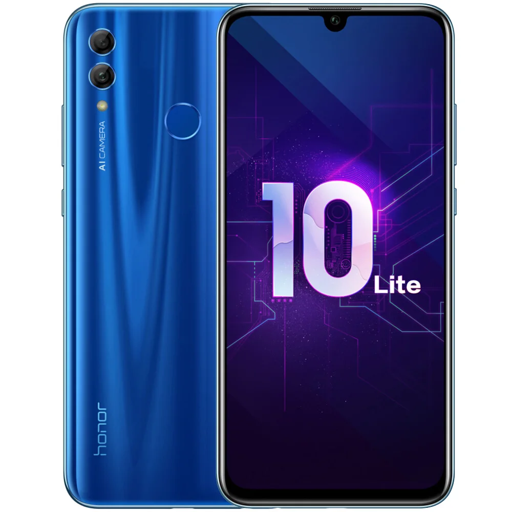 Blue Глобальная версия Honor 10 Lite 3 ГБ+ 32 Гб Смартфон 6,2" Android 9,0 Восьмиядерный 24мп камера отпечаток пальца мобильный телефон - Цвет: Blue