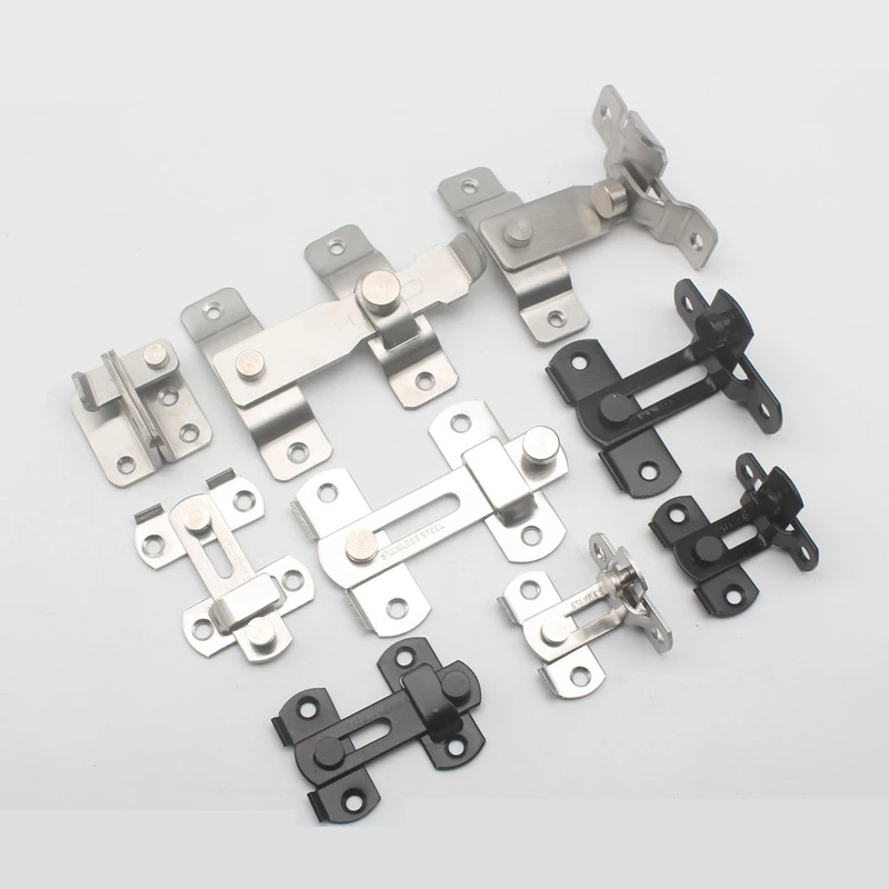 90 Degree Solid Door Latch Bolt Stainless Steel Locks Sliding Door Right Angle Buckles Hardware