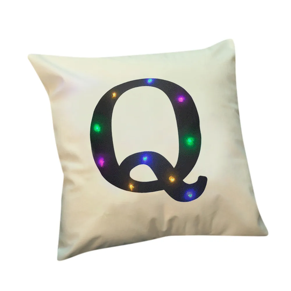 The New Color Lights Christmas Pillow LED Lights Pillow Creative Printing Linen - Цвет: Q