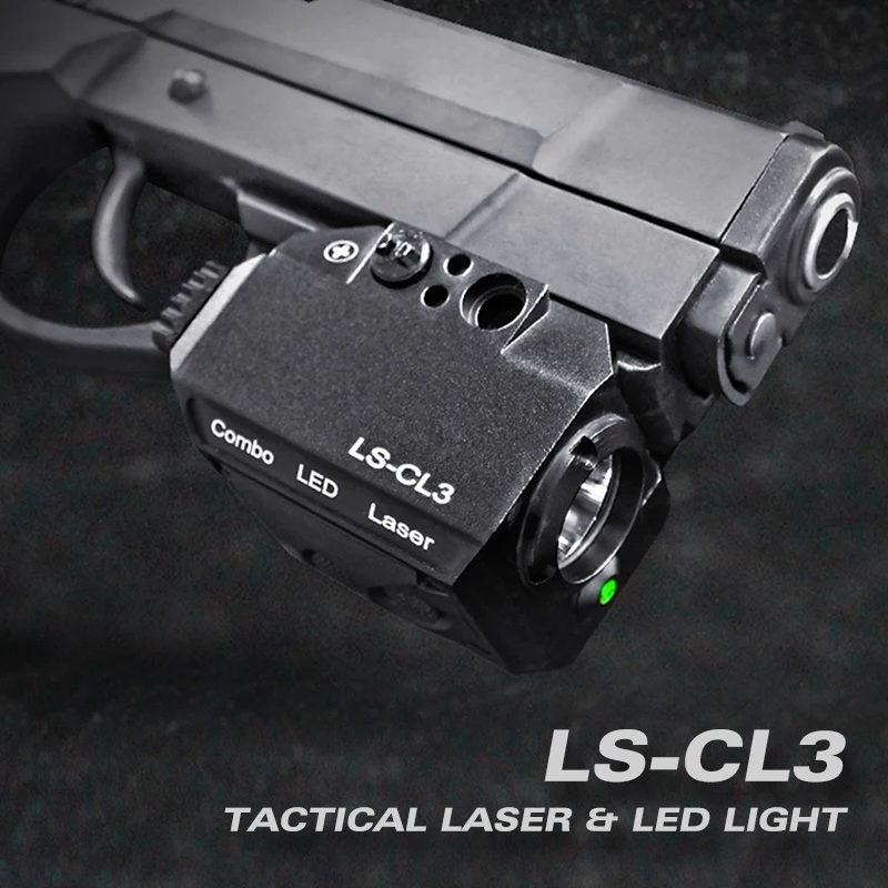 Тактический светодиодный фонарик Laserspeed и зеленая лазерная комбинация для пистолетов Компактный охотничий военный кл