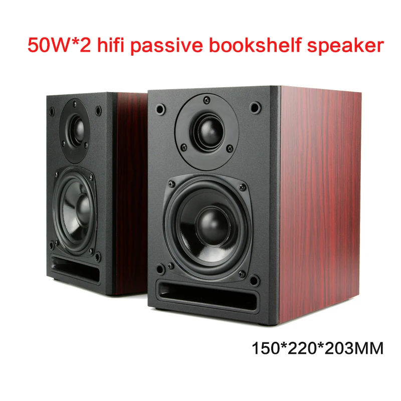 50W*2 High-power Audio Speaker D42 Fever Desktop Hifi Passive Bookshelf Speaker TV Surround Front Guide Wall-mounted