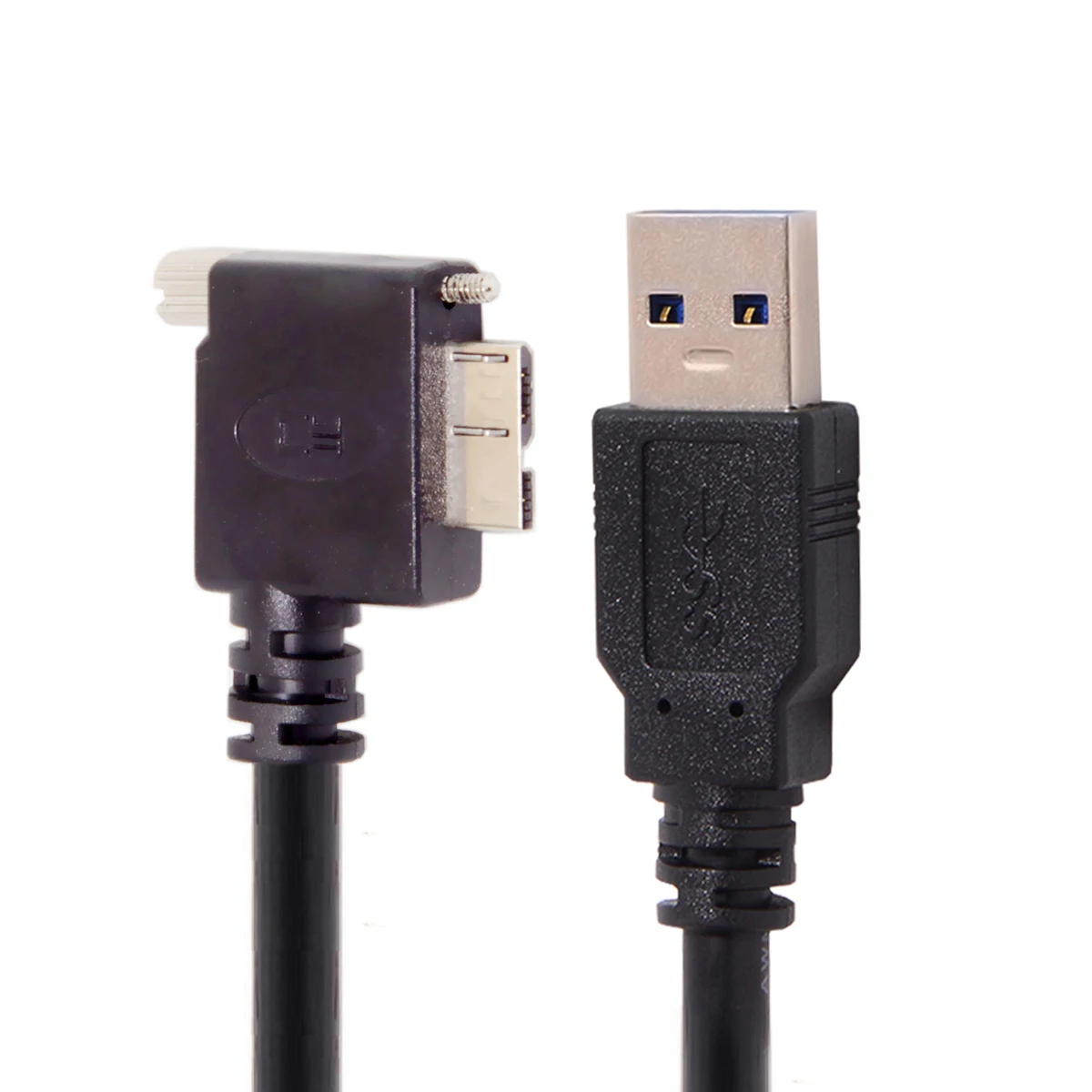 10 шт./лот CY 1,2 м 90 градусов под прямым углом Micro USB, винт крепление на 3,0 кабель для передачи данных для камеры