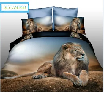 

BEST.WENSD Hot 3d Tiger 4Pcs bedding set luxury include bedspread+Bed sheet+Pillowcases housse de couette car-covers beddengoed