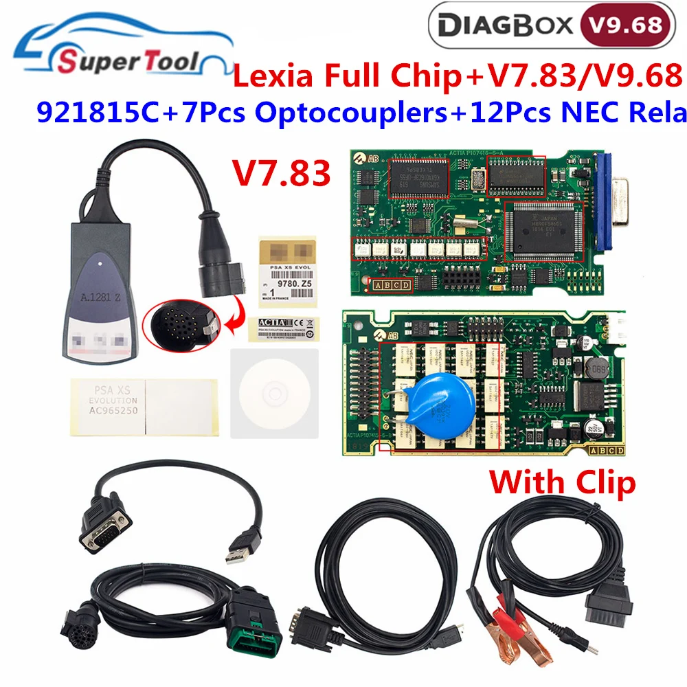 Диагностический инструмент V9.68 OBD2 Lexia 3 с полным чипом PP2000 Lexia3 Diagbox 7 83 Fireware 921815C для