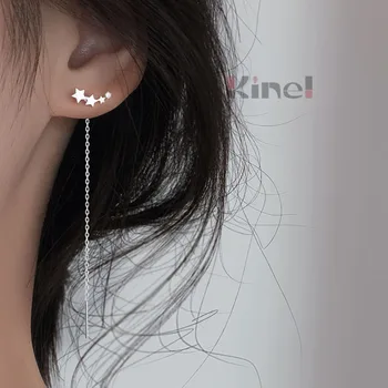 

Kinel 925 Sterling Silver Long Star Tassel Earrings for Women Elegant Light Luxury 925 Silver Earrings Fashionable Korea Jewelry