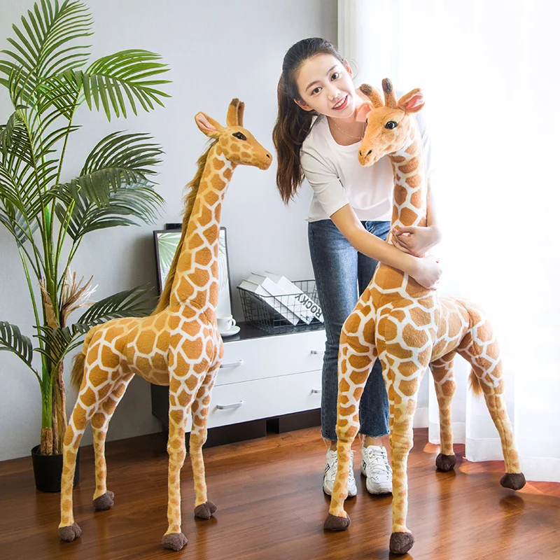 Oreiller en peluche de girafe de 35 à 140CM, 1 pièce, jouets en peluche,  poupées d'animaux réalistes, oreiller doux en peluche pour enfants,  décoration de chambre de bébé, cadeaux - AliExpress