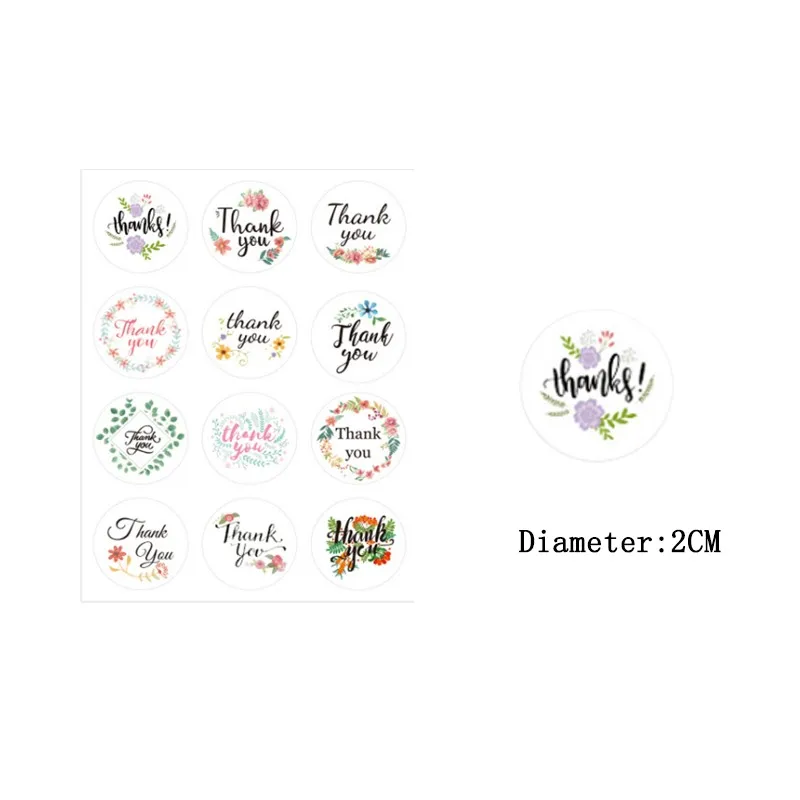 120pcs/lot Multifunctional Flower DIYCircle Paper Label Sticker for Business, Gift Wrapping Cards Envelope Seal Stationery