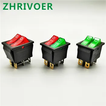 

1pcs Kcd8 6 Pin 16A 250V 20a 125V Double Lamp Switch Rocker Switch Waterproof Switch Kcd6 Marine Power Switch