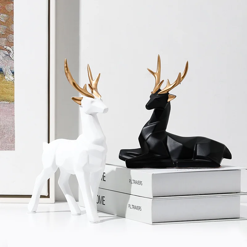 Deer Statue Head Resin Sculpture Nordic Home Decor Scandinavian Decoration Deers Figurines home decoration statute | Дом и сад
