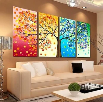 

Four Seasons Tree Wall Canvas Painting Art Decoration Picture Prints Oil Painting for Home Living Room Wedding Decration