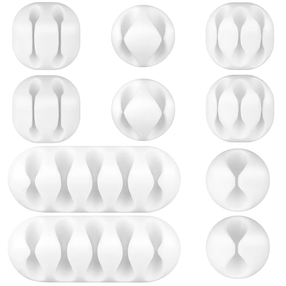 

10 Pcs Set Multi-function Desk Wire Cable Organizer Cable Management Key Toothbrush Cord Holder Self Adhesive Cable Clips