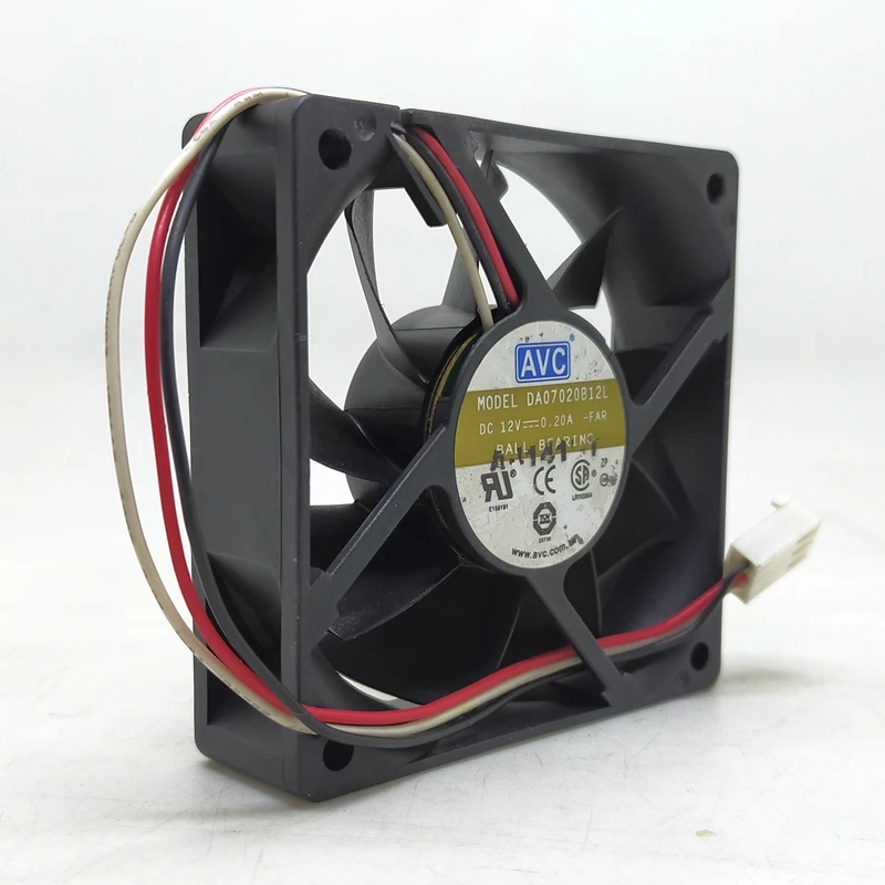 

70mm Dual Ball fan AVC da07020b12l 7020 7cm DC 12V 0.20A computer chassis main board power CPU cooling fan