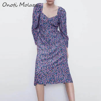 

Onoti Molazo Casual Floral Print Dress Women Vestidos Chic Ladies Long Fashion Dresses Vogue Female 2020 Spring Summer New