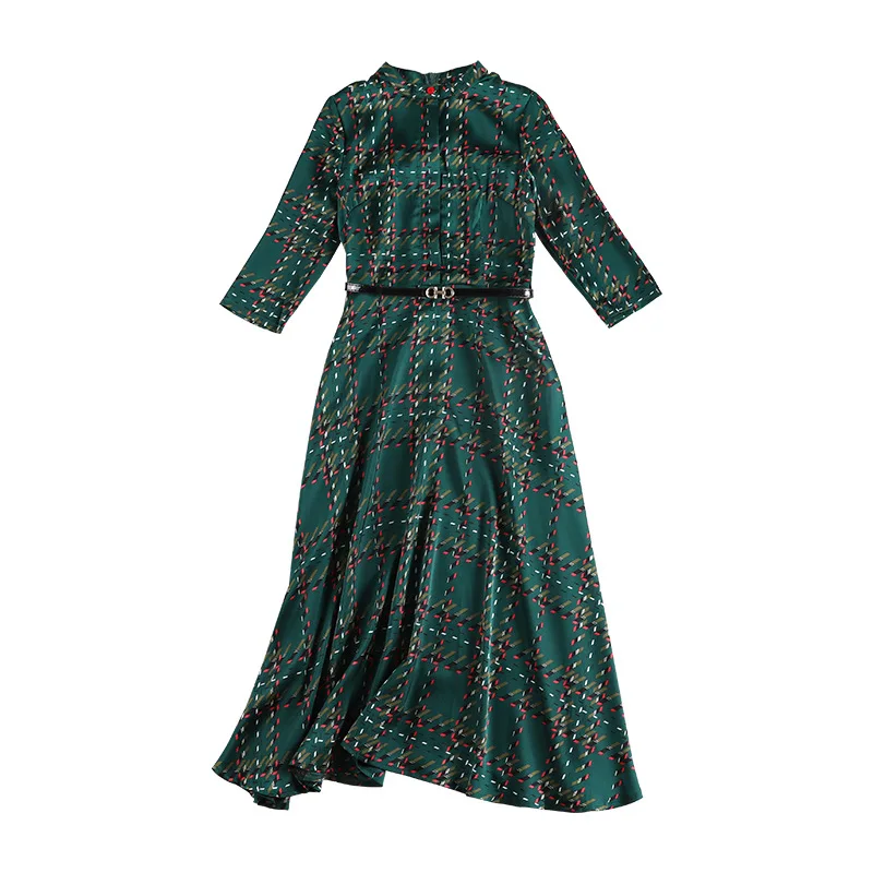 Beverlly XL-5XL большого размера плюс женские платья для полных женщин Французский Ретро выглядит как тонкое клетчатое платье 10619