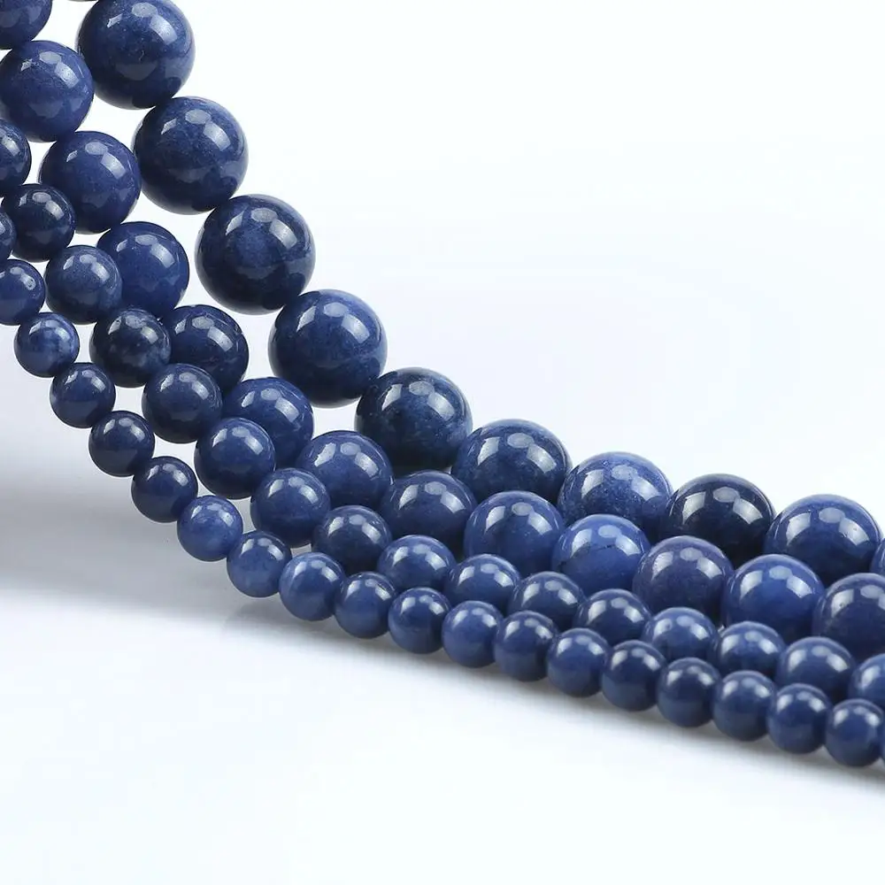 35 Perle Sfuse In Cianite Naturale 10 Mm – Pietre Preziose Roccia Per Creazione Gioielli Fai Da Te