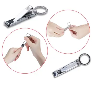 

Ultrathin Foldable Nail Clipper with File Steel Keychain Cuticle Cutter Fingernail & Toenail Nail Nipper Manicure Trimmer Tools