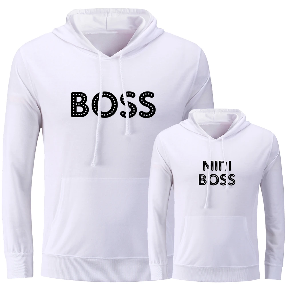 Boss/одинаковые комплекты для семьи для мамы и папы; худи для мальчиков и девочек; свитшоты для мамы и дочки; одежда для папы и сына; пуловер